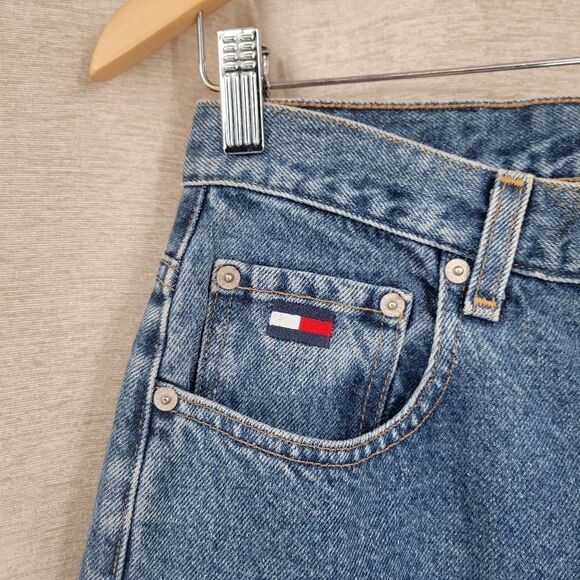 Tommy Hilfiger Perfect T Jeans Vintage Big Back Flag Patch Cotton Women's Sz 10 - Picture 5 of 12